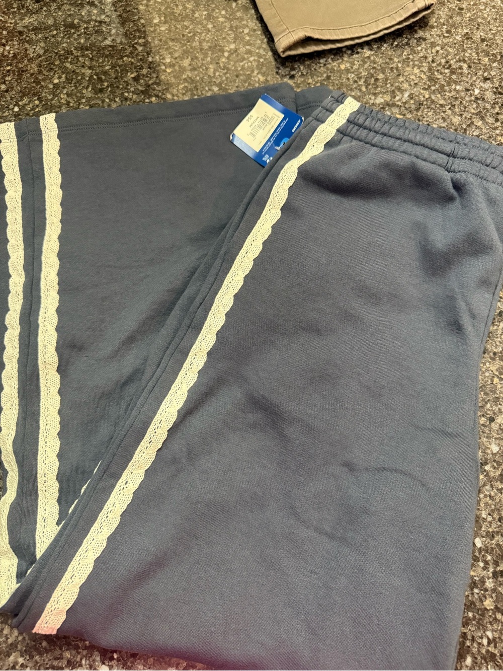 Women’s  Blue Lace-Trim Sweatpants